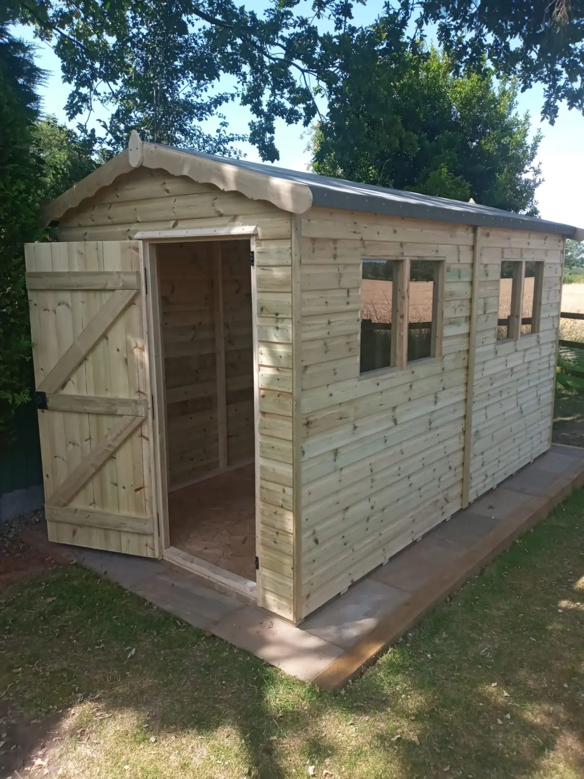 Apex timber garden shed built at Caldmore Timber, Walsall