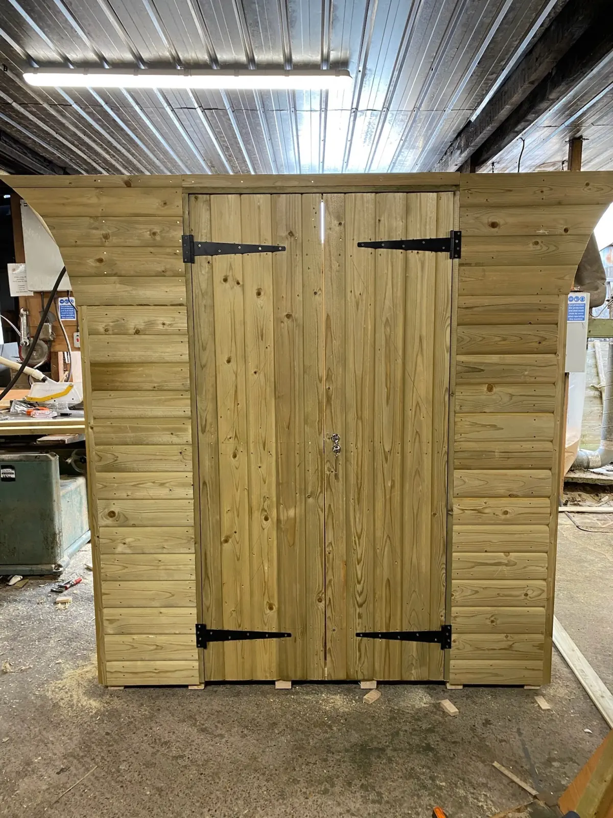 A garden shed taking shape in the Caldmore Timber workshop